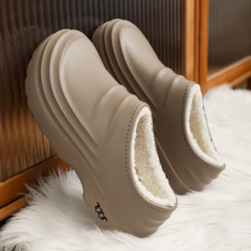 Waterproof Slipper Add Cotton Thick Bottom Kitchen Shoes Chef Non-Slip Men'S Work Shoes Soft and Comfortable Wear-Resistant Warm